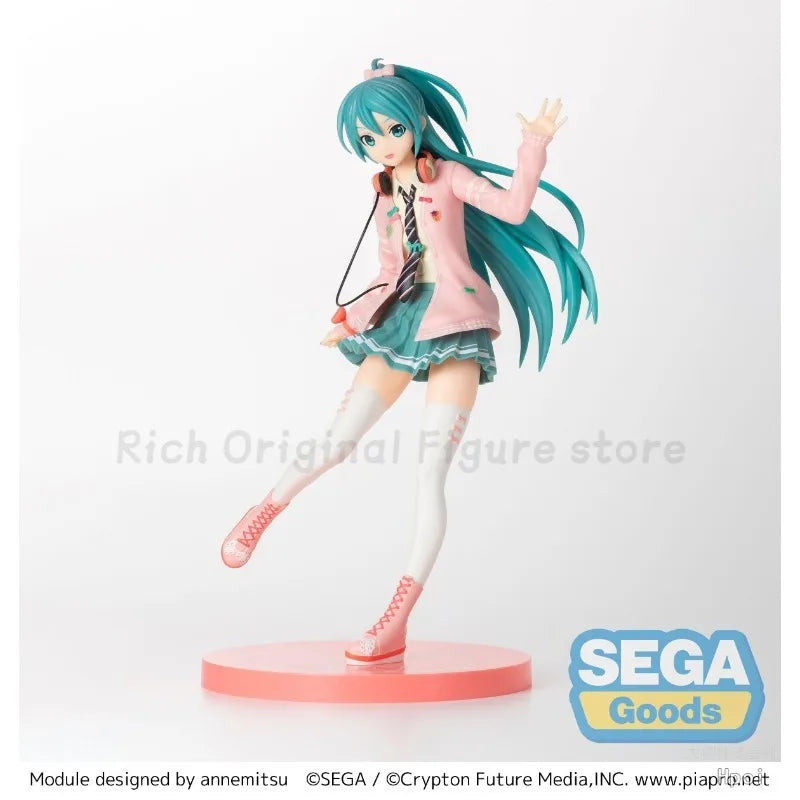 【In Stock】Original SEGA SPM -Project DIVA- Arcade Future Tone Hatsune Miku Ribbon Girl Anime Figure Model Toys