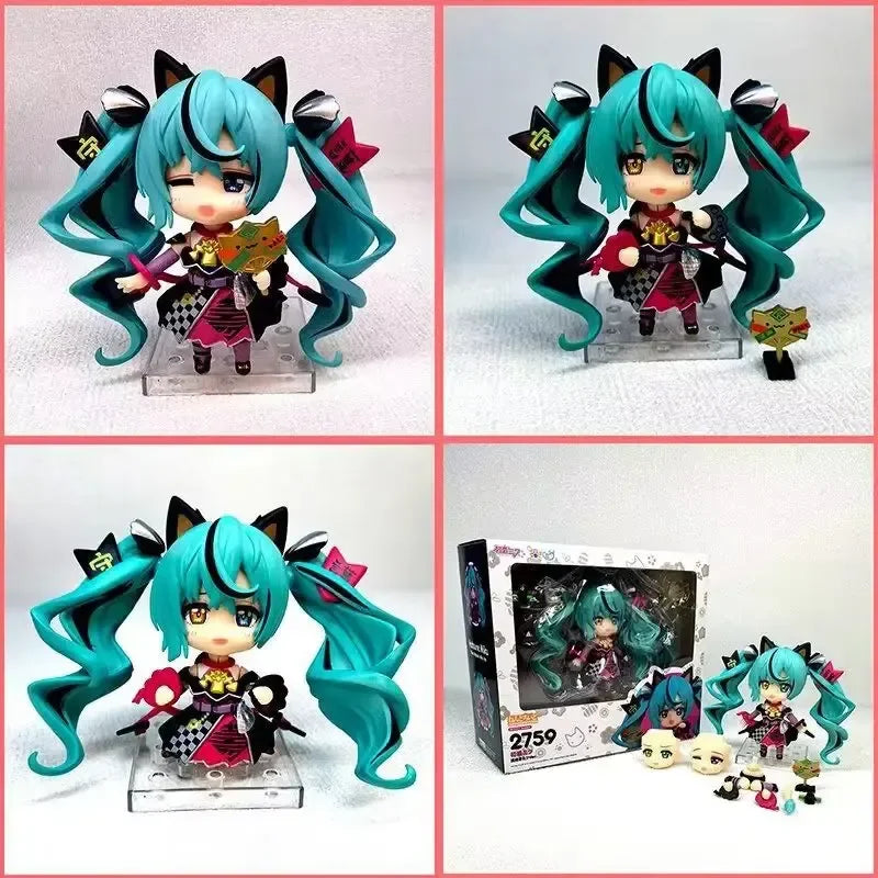 Q Version 2490# 2306# 2759# Lucky Cat Hatsune Miku Symphony Anime Figures Model Doll Set Toy Movable Figurines Collection Gift