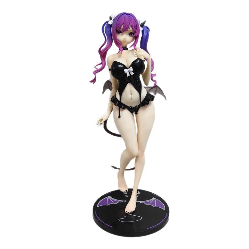 GW Momoko Cute Anime Succubus Figure PVC Collectible Purple Haired Anime Girl Figurine Desktop Decoration For Anime Otaku Fans