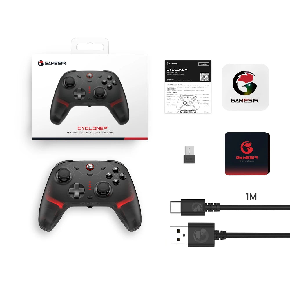 GameSir Cyclone 2 Wireless Controller for Nintendo Switch 2 / iPhone / Android, Bluetooth Gamepad with Hall Effect Triggers