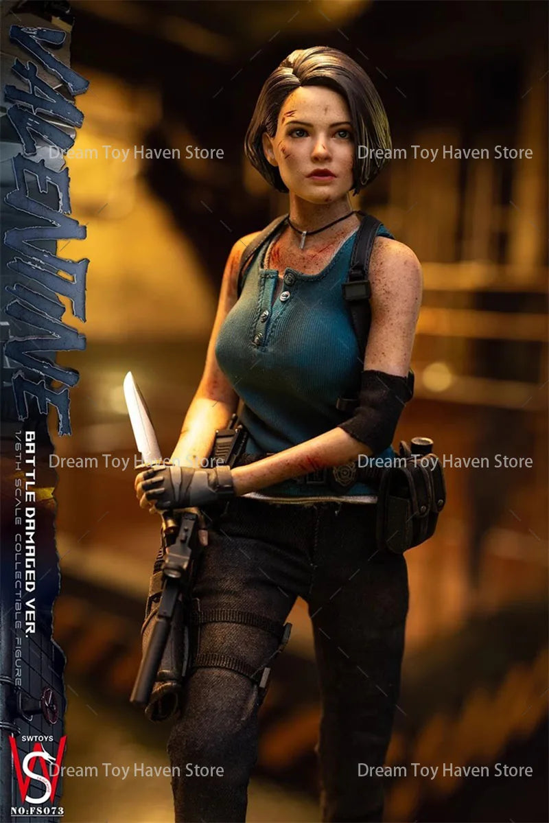 SWTOYS FS073 1/6 Scale Female Soldier Jill Battle Damage Edition Adventure Girl Movable Eye Head Sculpture 12Inch Action Figure