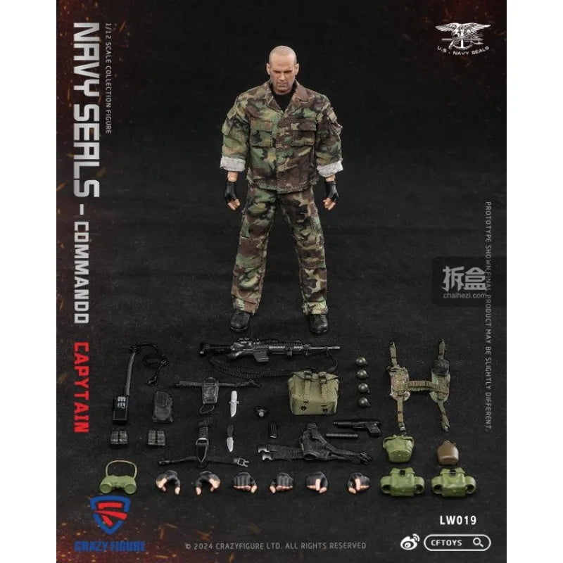 CRAZY FIGURE Original Seal Special Forces Assault Team Leader 1/12 Mobile Cloth Clothed Doll Soldier Model Handmade Toy Gift