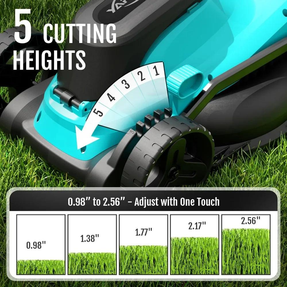(2025 Upgrade) 36V Brushless Cordless Lawn Mower – 2x4.0Ah Batteries, LED Digital Display, Electric Lawnmower with 5-Height Adju
