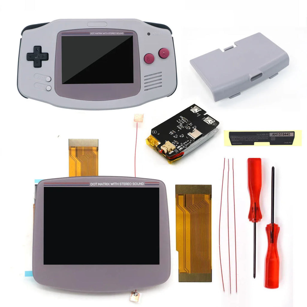 GBA V5 Laminated IPS LCD Backlight KIT Built-In Rechargeable 1800mAh Lithium Battery Type-c Port For Gameboy Adavance GBA Shell