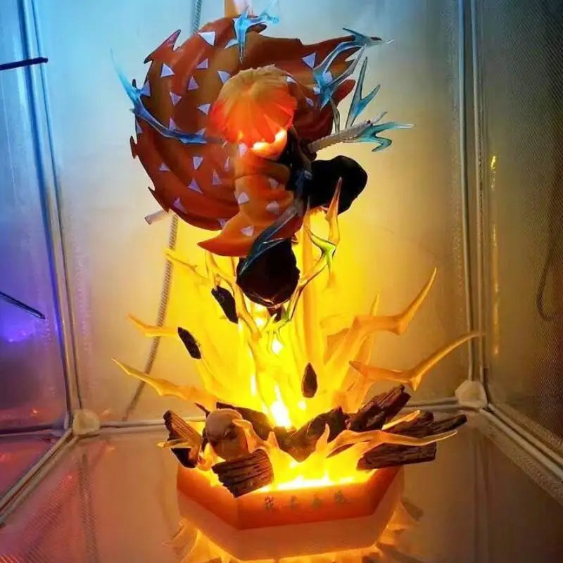 Dämonentöter Agatsuma Zenitsu PVC-Actionfiguren Donnerschlag und Blitzeffekt Anime Kimetsu No Yaiba Figur Geschenk Spielzeug Modell