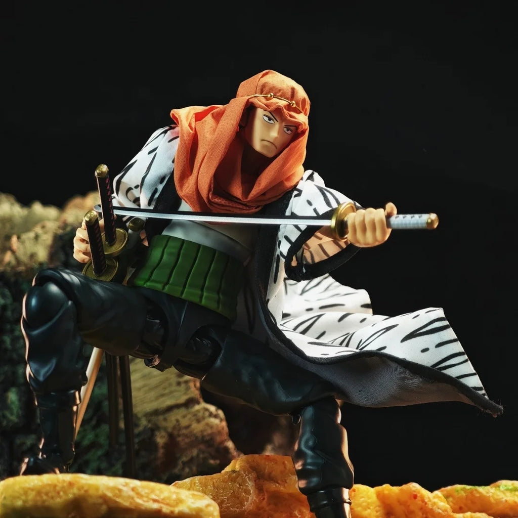 Едно парче SHF Аниме НОВО Ръчно изработено Roronoa Zoro шал от Alabasta, ШАПКА, палто, вградено от желязна тел, подходящо за играчки 1/12
