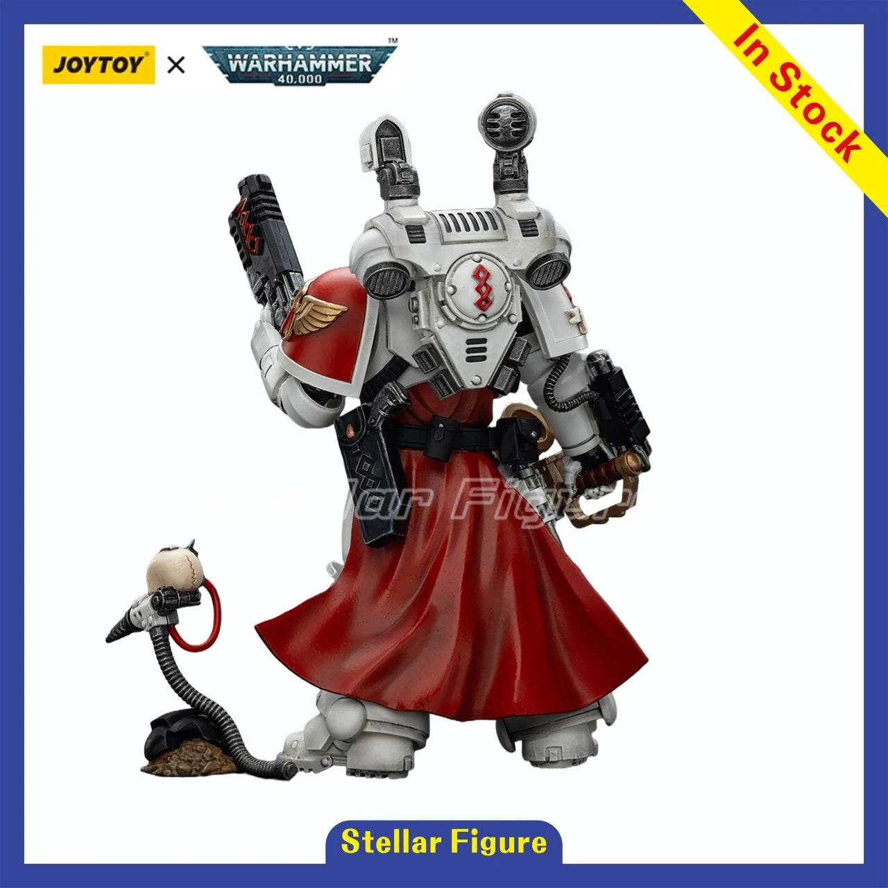 【SF】JOYTOY Warhammer 40K 1/18 Action Figure Blood Angels Sanguinary Priest with Heavy Bolt Pistol Chainsword and Narthecium