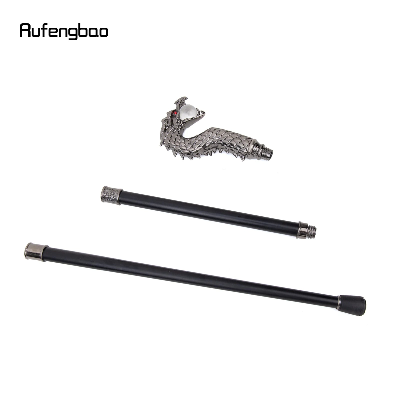 Drachenkopf-Bissball, modischer Gehstock, dekorativer Stock, Cosplay, Vintage, Party, modischer Gehstock, Bischofsstab, 93 cm