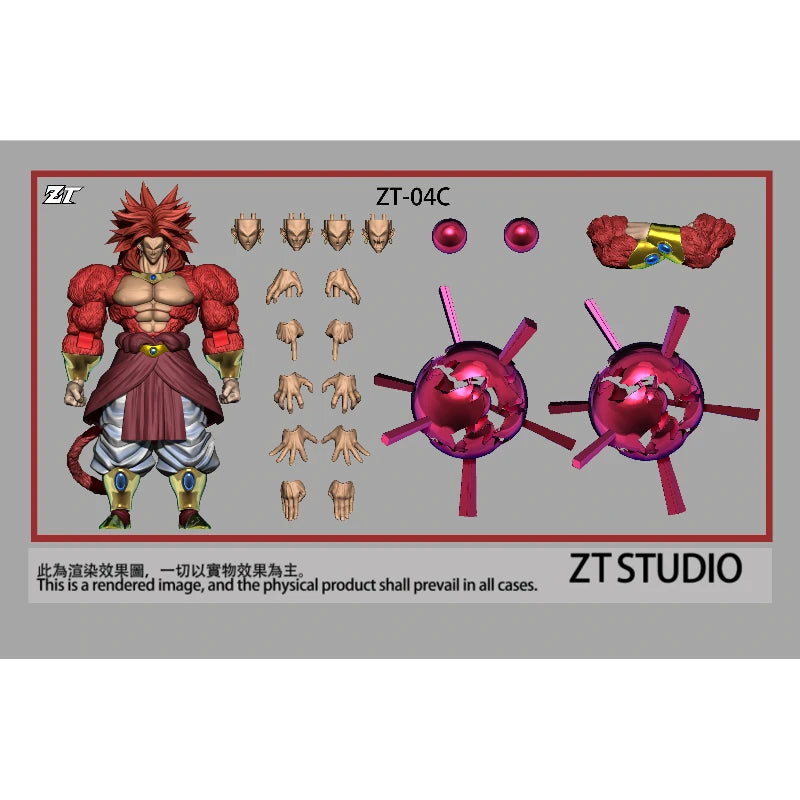 New Zt Studio Dragon Ball Z Broly Figure Super Saiyan 4 Ssj4 Broly Anime Action Figurine Model Collectible Collections Toys Gift