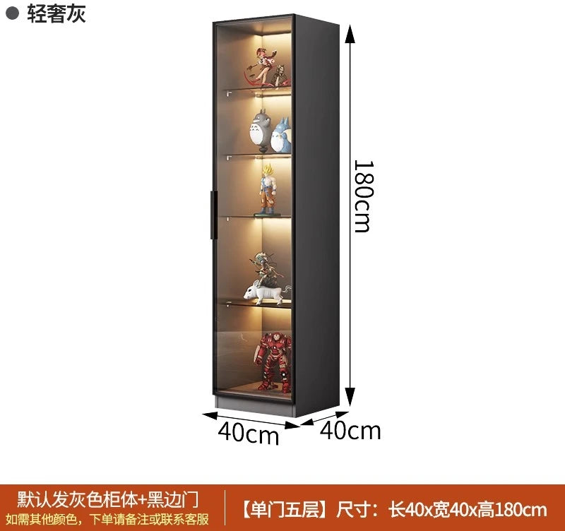 Custom Glass Door Figure Display Cabinet Display Home Living Room Blind Box Toy Lego Model Ornament