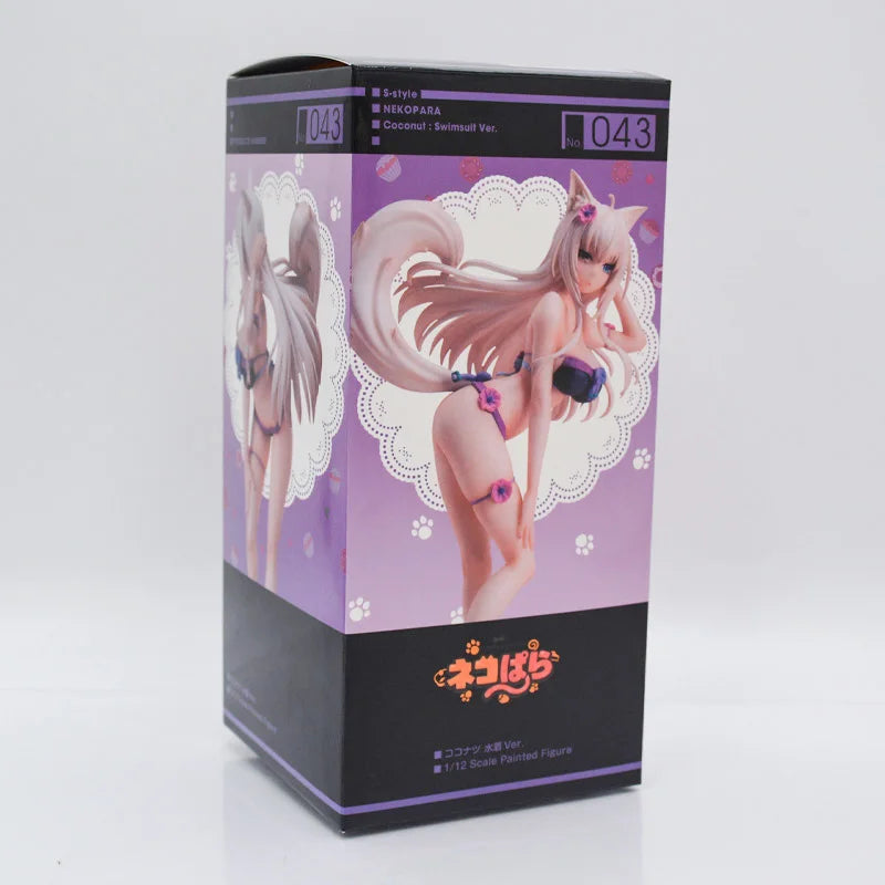 14cm S-style Nekopara Azuki Anime Figure Nekopara Coconut Swimsuit Action Figure Chocola/Vanilla Figurine Adult Model Doll Toys