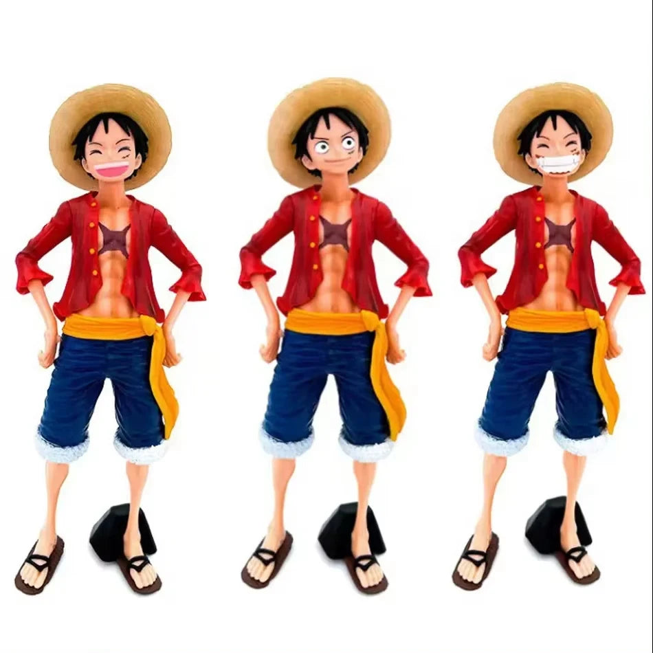 28 см One Piece Monkey D Luffy Аниме Фигурка Играчки Уверен Smiley Luffy Три Форми Лице Сменящо Екшън Фигурка PVC Модел Кукли