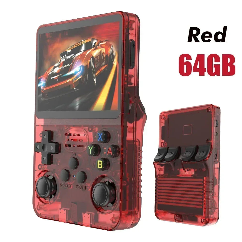 NEW Green R36S Retro Handheld Video Game Console Linux System 3.5 Inch IPS Screen Portable Pocket Video Player 64GB 128G Games