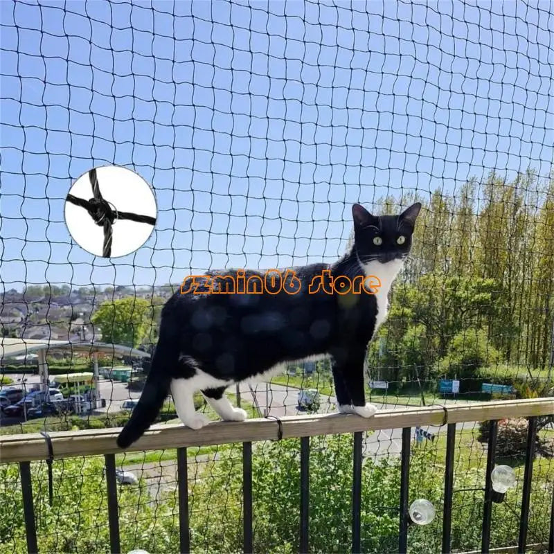 462F Schutznetz für Katzen für Balkone und Terrassen, Maschendrahtzaun mit Stahldrahtunterstützung, Sicherheitszubehör für Haustiere
