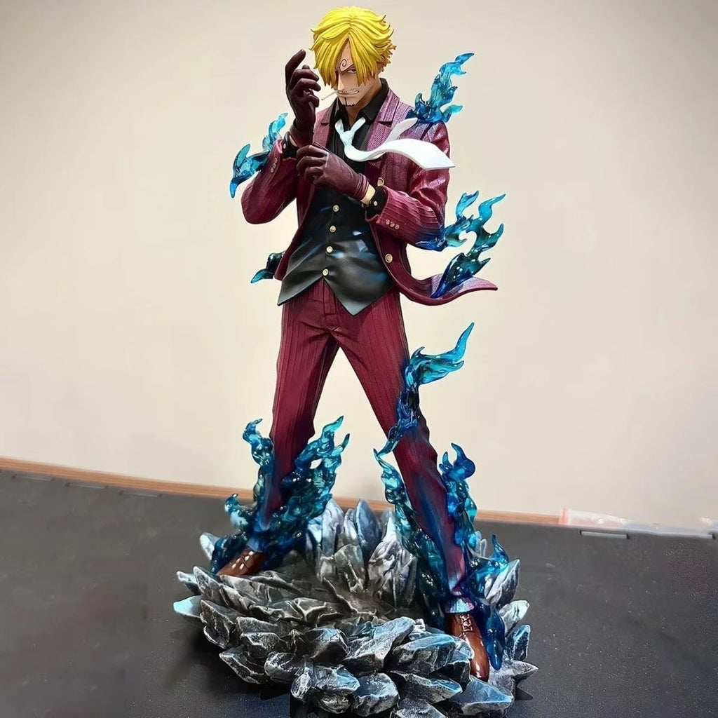 25cm/9.8inch Anime One Piece Figures Smoking Sanji Figurine Devil Foot Statue Pvc Collection Kids Toys Decoration Birthday Gifts