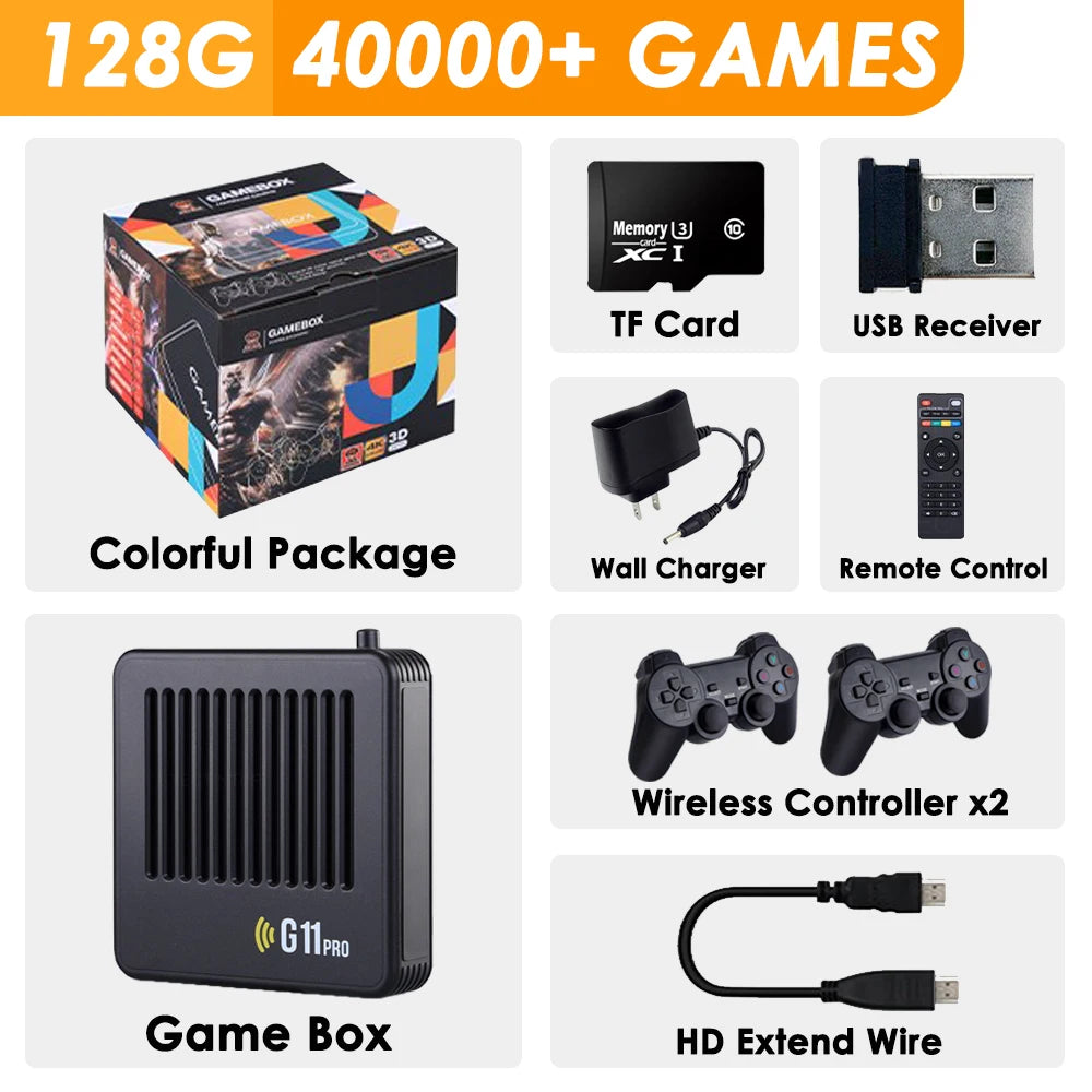 G11 Pro Poweful Video Game Box Super Console TV Android and EmuELEC Game System S905X3 Chip 64/128/26GB 20000+ Free Games