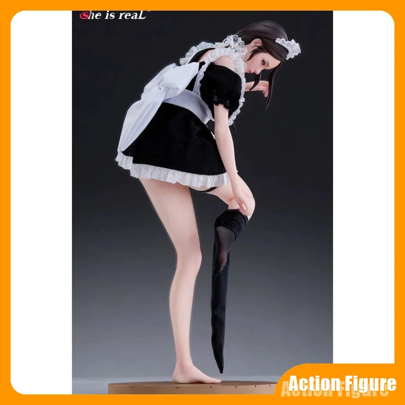 In Stock Authentic Bearpanda 1/6 Anime Figure She Is Real Sexy Stocking Maid Model PVC Doll Decorative Items Collecting Gift Toy
