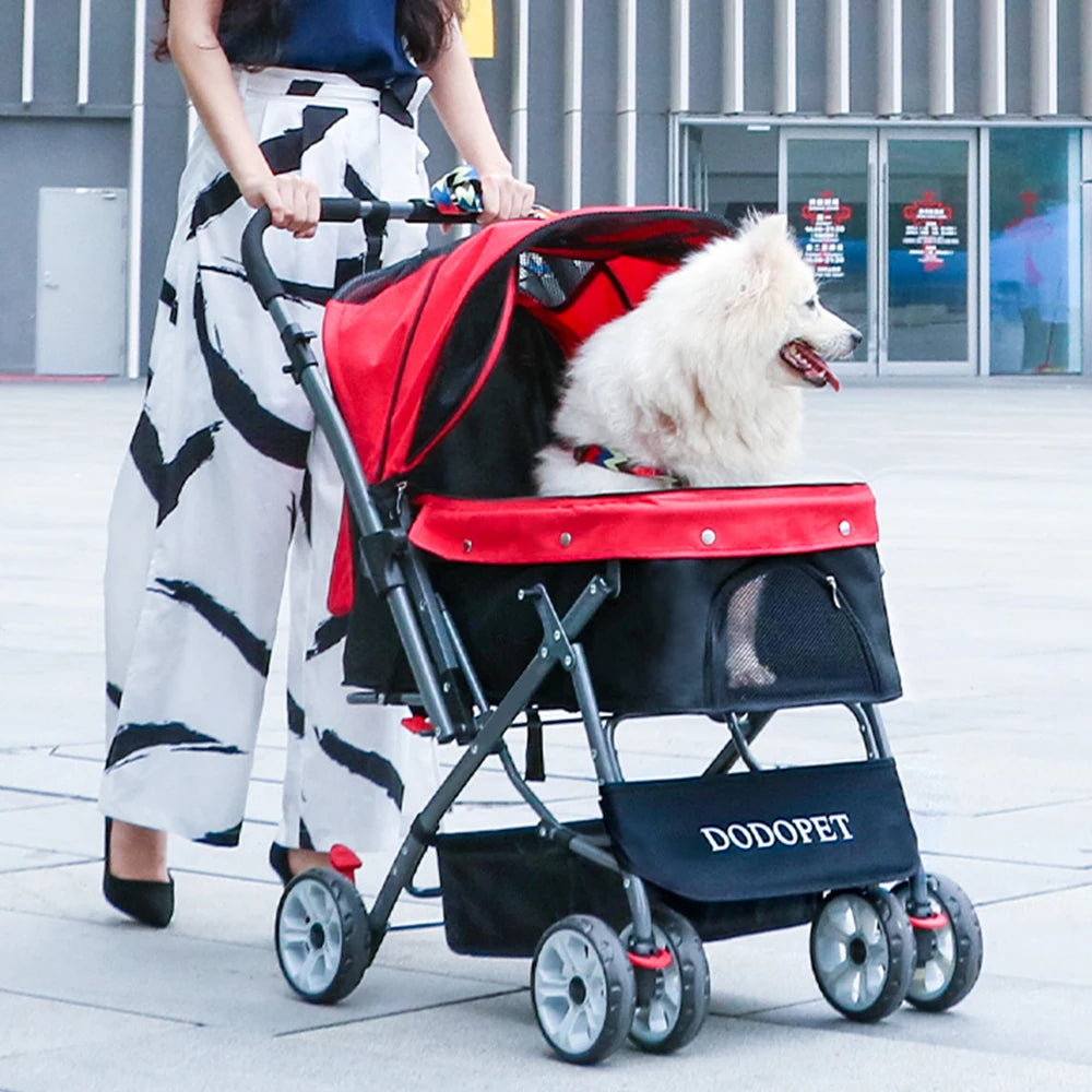 Luxus-Haustier-Kinderwagen Reise 4 Räder Hundekinderwagen Kleine Hunde Haustier-Kinderwagen für Hunde