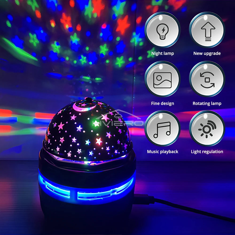 Galaxy Night Light Projector USB Table Lamps Gaming Room Home Theater Ceiling Wedding Decoration Halloween Rotates Automatically