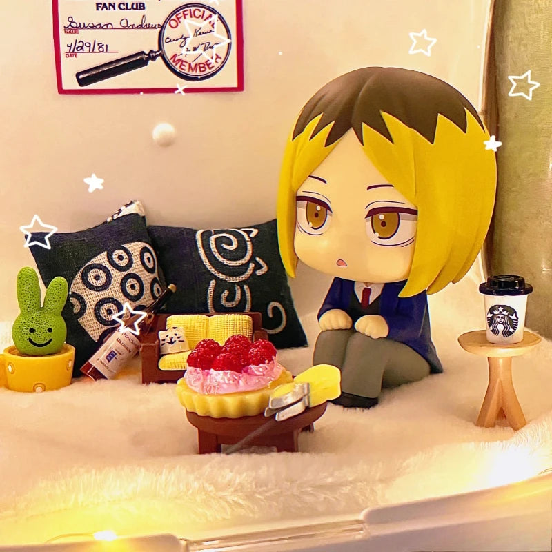 Anime Cute Haikyuu Nendoroid Figure Mini Kozume Kenma Tetsurou Kuroo Action Figure Look Up Doll PVC Collection Birthday Gifts