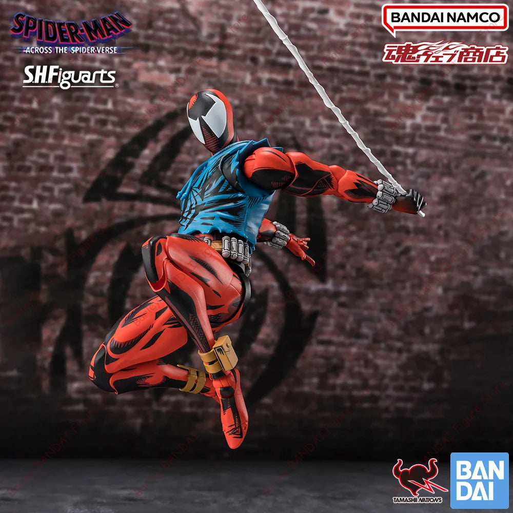 In Stock BANDAI S.H.Figuarts SCARLET SPIDER (Spider Man: Across the Spider Verse) Anime Action Figures Model Toys Gifts For Kids
