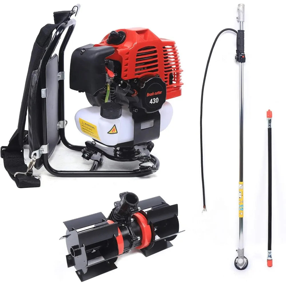 43CC 2-Stroke Grass Trimmer 1250W 3 in 1 Gas Powered Backpack Garden Rototiller Lawn Mower for Yard Farmland Weeding ﻿ ﻿ ﻿