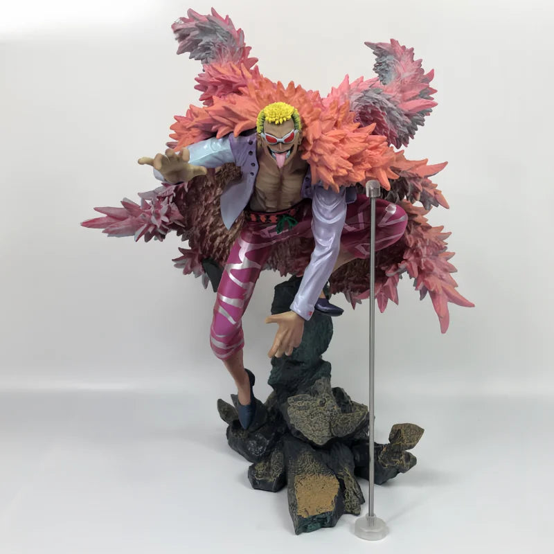 Bandai One Piece 33cm Actionfigur Donquixote Doflamingo Anime Portrait Piraten-Sammlermodell Puppe Spielzeug Dekoration