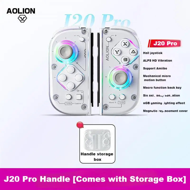 AOLION J20 Hall Joy-Con Gamepad für Nintendo Switch 2/Switch OLED/Switch NFC HD Shake Lite Controller mit Split-Funktion für links und rechts