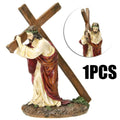 Kruzifix-Statue, Jesus-Kreuz-Statue aus Kunstharz, Christusfigur, katholische religiöse Accessoires, Dekoration