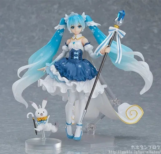 In Stock Original Figma VOCALOID  Miku Rabbit Yukine Princess Snow Miku Action  Figures Toys Gifts