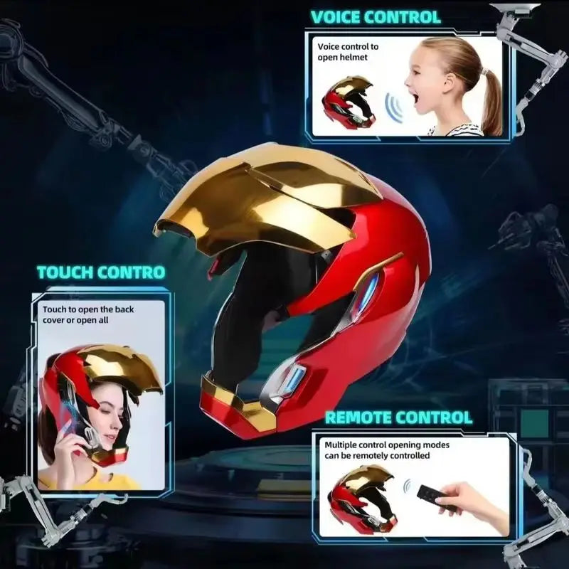 Iron Man Mk50 Figure 1:1 Wearable Cos Mask Voice-Activated Deformation Helmet Movies Derivatives Model Kid Toy Birthday Gift