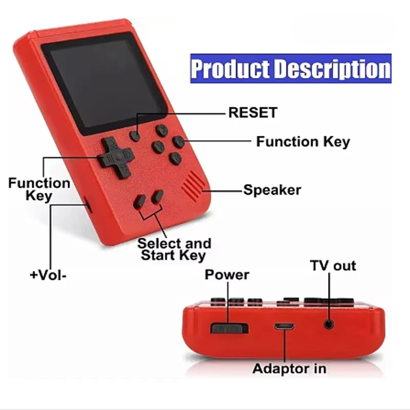 500-in-One Classic Mini Handheld Console for Children and Students: A Nostalgic Macaron-Style Handheld Game Console