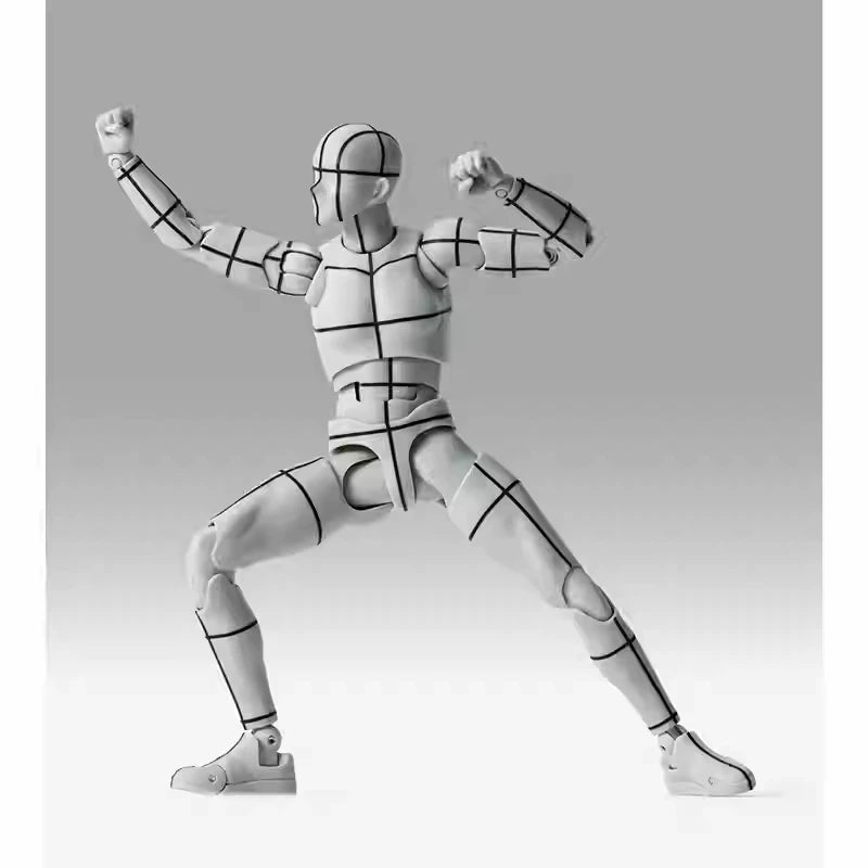 Bandai SHFiguarts B0DY-KUN Wireframe Gray Color Ver Sketch Draw Action Figure Artist Art Painting Drawing Mannequins Movable Toy