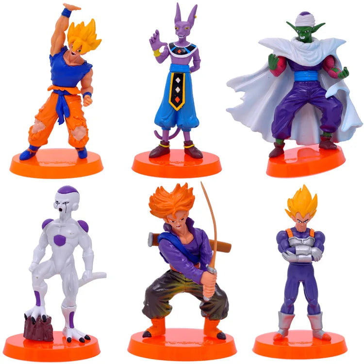 6Pcs/1Set WCF BANDAI Anime Dragon Ball Son Goku Burdock Series Figure Karifura Broli Set Model Toy Gift Collection Aciton Figure