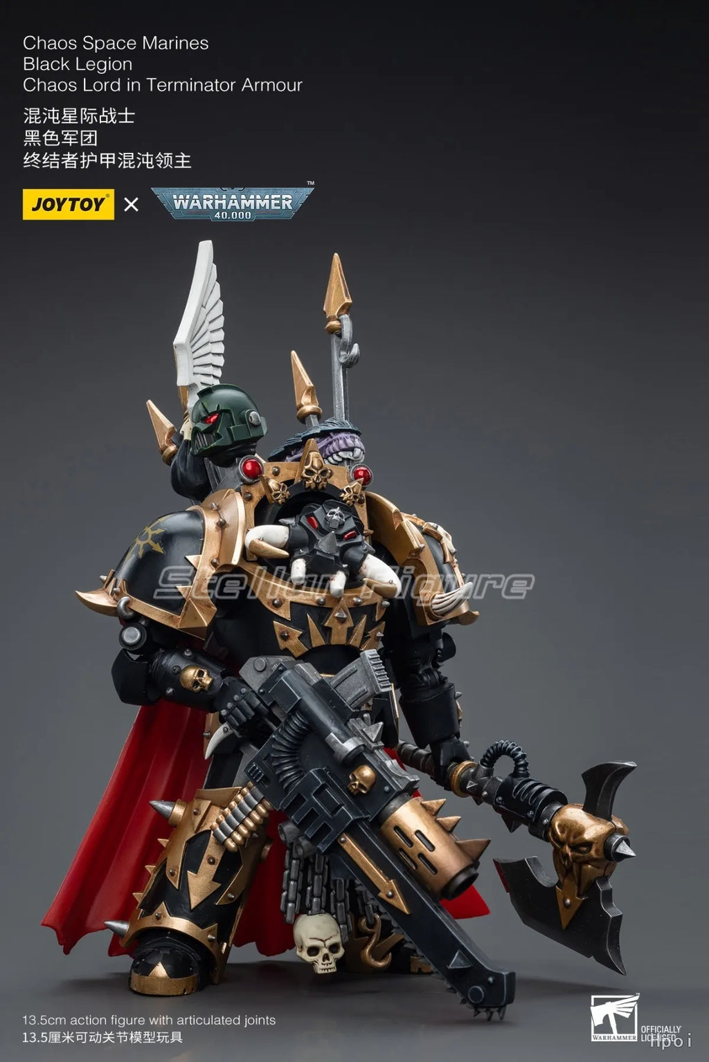 【SF】JOYTOY 1/18 Action Figure Chaos Space Marines Black Legion Chaos Lord in Terminator Armour Model Gifts Collection Ornaments