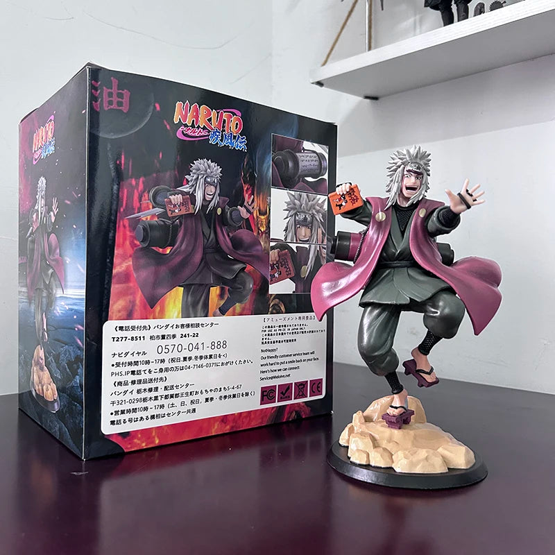 Hot Anime Naruto Shippuden Figure Jiraiya Horny Toad Master Manga Statue Pvc Collectible Model Action Figurine Toys Doll Gifts