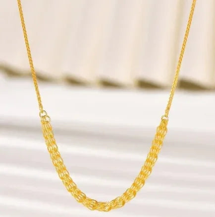 18K gold phoenix-tail necklace for women trendy jewelry wedding jewley au 750 necklaces45cm