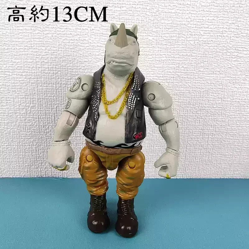 Playmates Turtles Action Figure Puppet Horse Motorcycle Rhinoceros Tiger Scene Models Anime Model Doll Desktop Decoration