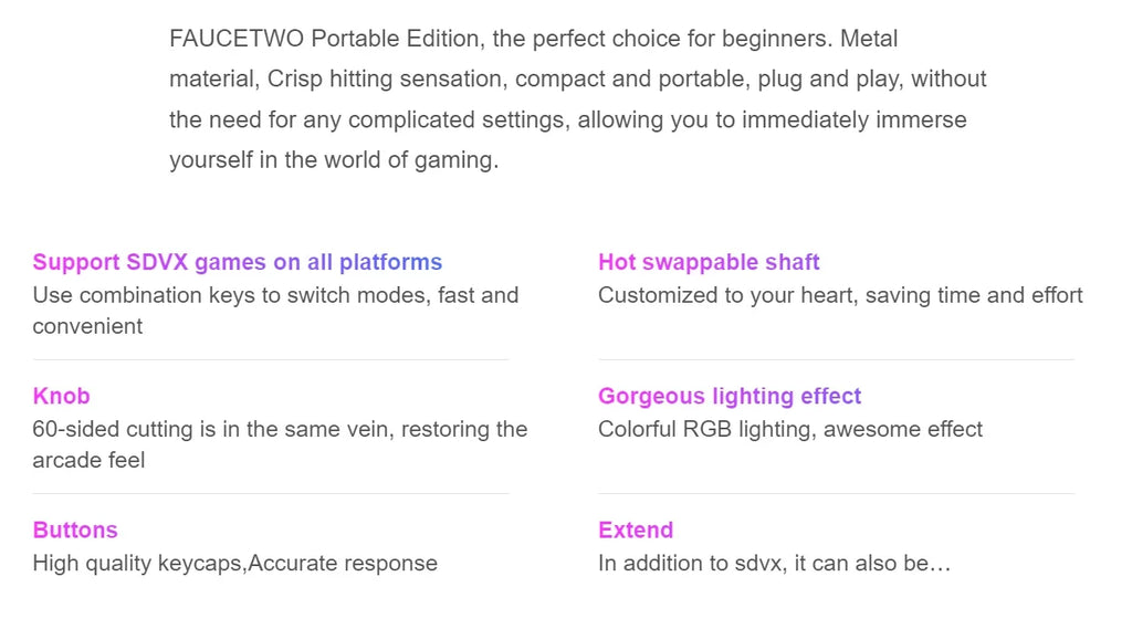 GAMO2 F2PE FAUCETWO Pocket Voltex SDVX DJMAX Mini Controller Arcade Music Game Console Mini Sound Voltex Joystick