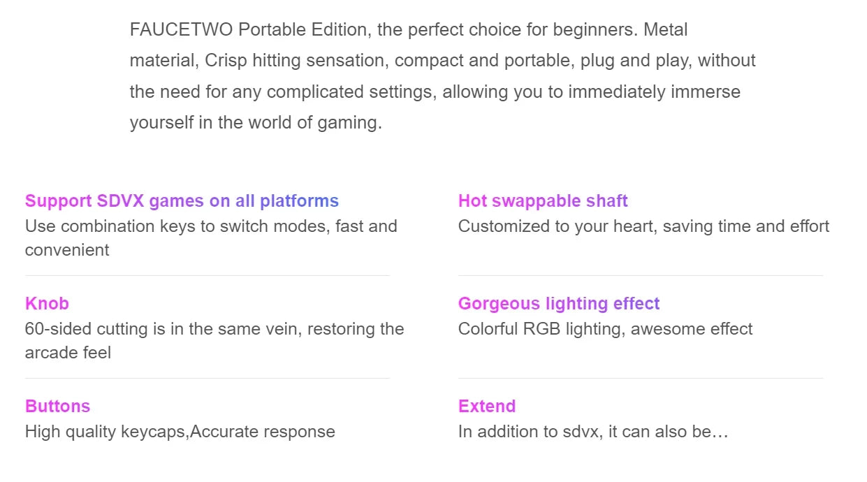 GAMO2 F2PE FAUCETWO Pocket Voltex SDVX DJMAX Mini Controller Arcade Music Game Console Mini Sound Voltex Joystick