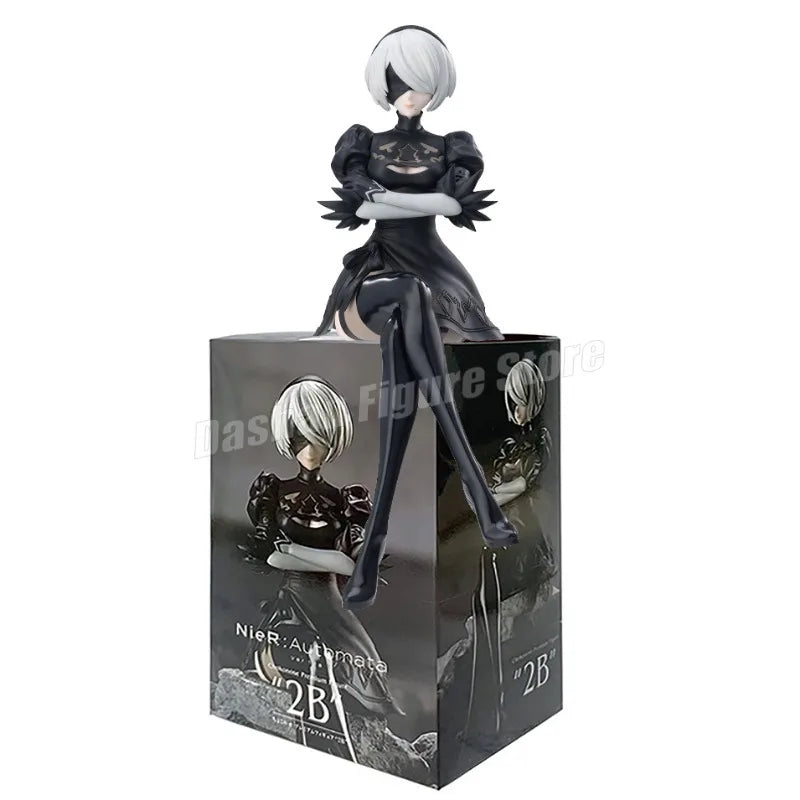 Anime NieR:Automata YoRHa A Nr. 2 Typ B Actionfigur Nudelstopper 2B 9S Sitzhaltung Figuren Sammlung Figuren Modell Spielzeug