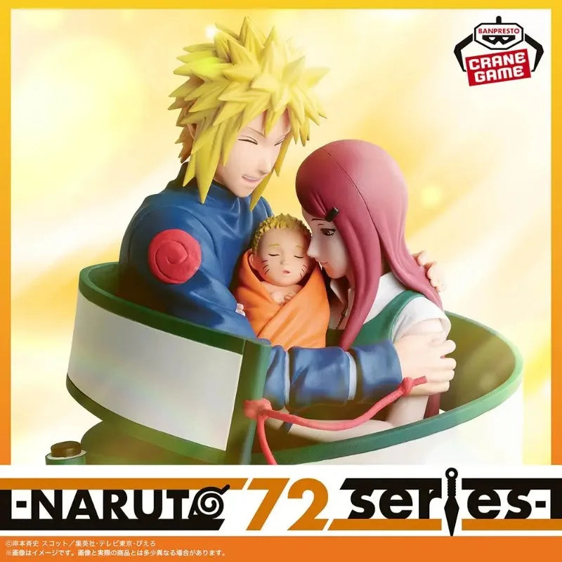 Bandai In Stock Banpresto Anime Naruto 72 Series 53Minato Kushina Naruto Family Original Action Figure Model Toy Collection Gift