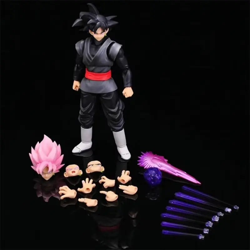 Neue 14 cm Anime Dragon Ball Black Goku Zamasu Actionfigur Super Saiyajin Filmversion Dbz Modell mit mehreren Zubehörspielzeugen