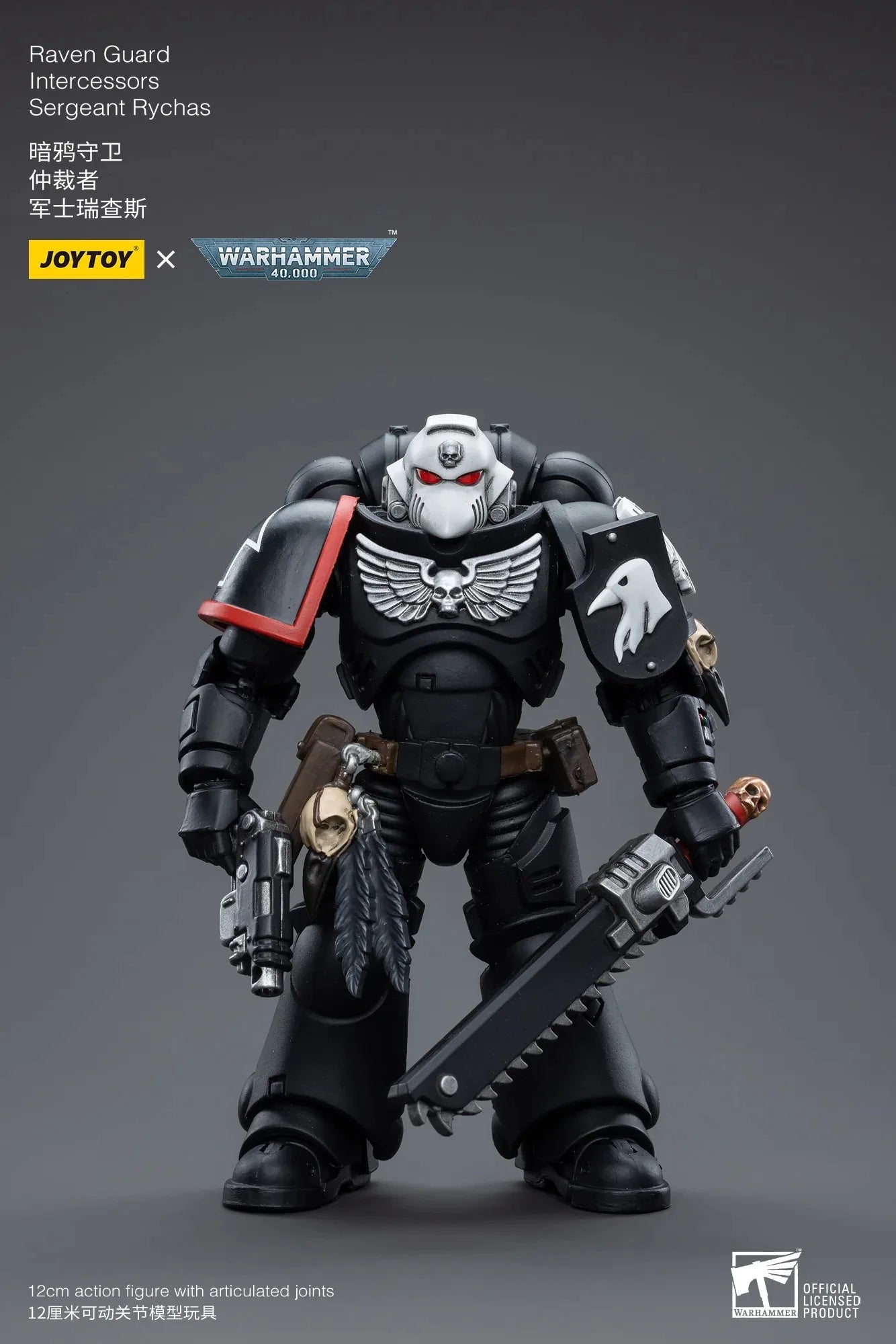 Joytoy Warhammer 40K 1/18 Action Figures Raven Guard Intercessors Sergeant Rychas Model Toy Boy Gifts 3.75inch