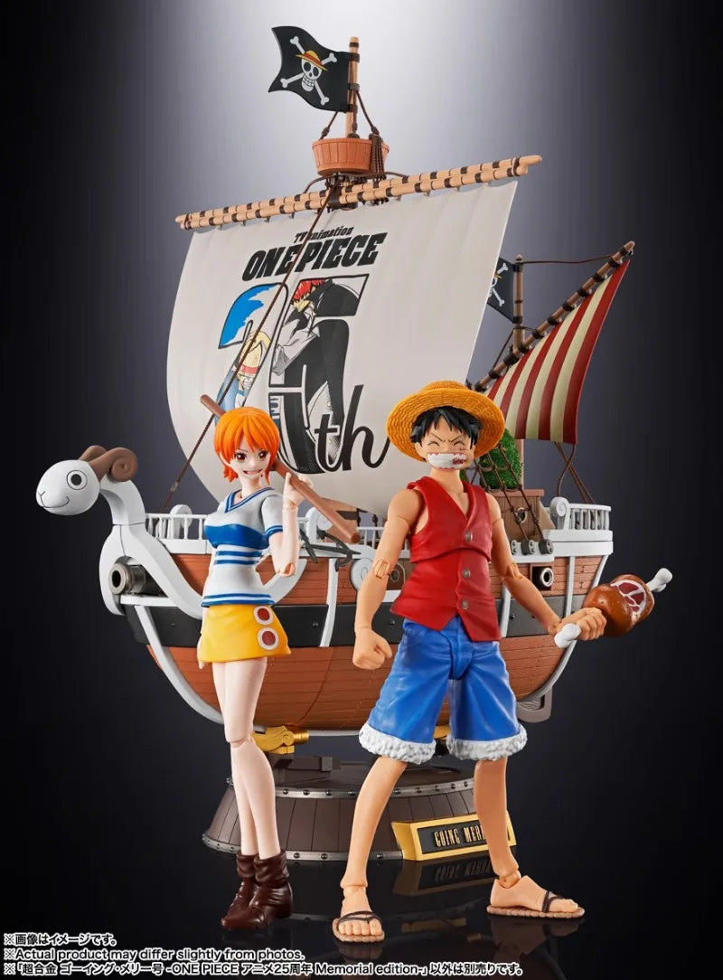 Bandai Original ONEPIECE  Figure Superalloy Going Merry 25th Anniversary of Animation Action Figure Toys