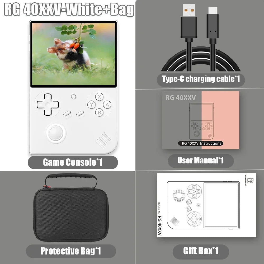 ANBERNIC RG 40XXV Retro Handheld Game Console 4.0 inch 640*480 IPS Screen Linux 64bit System With RGB Light 256G PSP 300+ Games