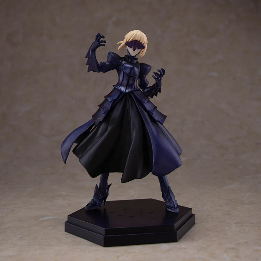Fate Stay Night Grand Order Anime-Figur – 18 cm, Artoria Pendragon Saber Alter Black Cherry Armor, PVC-Action-Sammelspielzeug, Geschenk