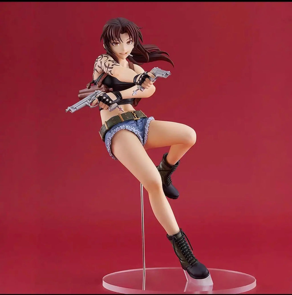 Original Anime Black Lagoon Revy Pop Up Parade L Size Action Figure Toys PVC Model Collection Figurine Doll Gift
