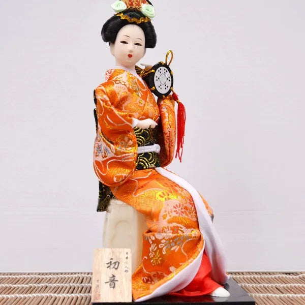 12inch Japanese Geisha Doll Statuette Sitting Figurine Japanese Kimono Kokeshi Kabuki Geisha Handicraft Ornament Birthday Gift