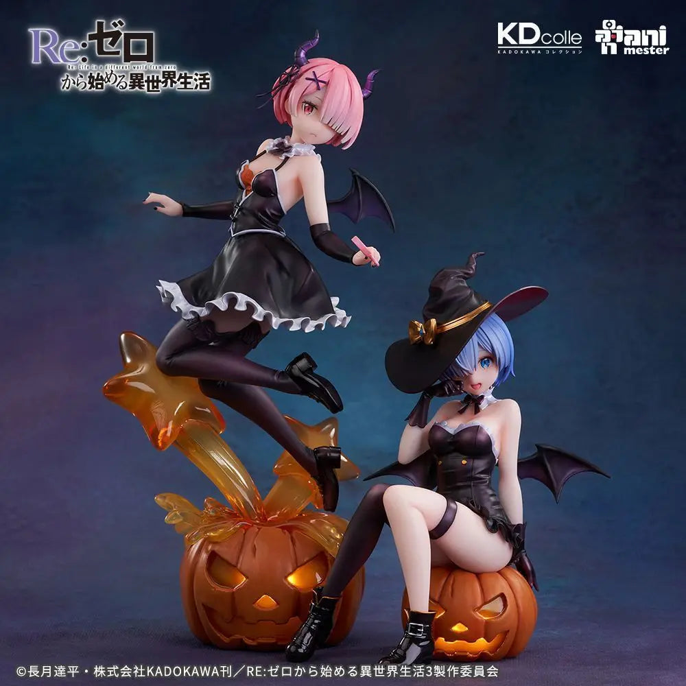 New Re:Zero -Starting Life In Another World Ram & Rem Phantom Night Magician Gk Model Collection Doll Desk Decora Halloween Gift